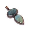 Labradorite Pendant, Handmade Gemstone Copper Electroformed Pendant Antique Jewelry, For Gift Silver Jewelry