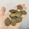 In Stock: Brass Oval 18x25mm Pendant Base for DIY Jewelry Gem Settings