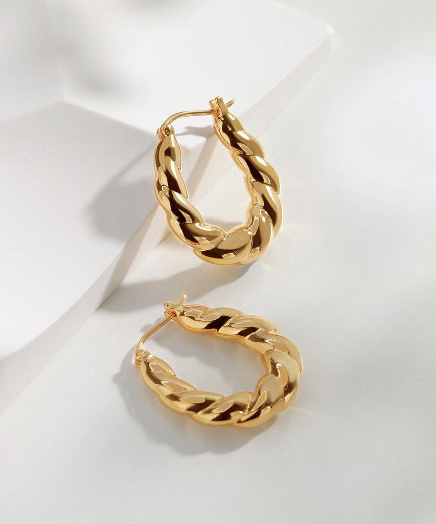 Mcel 18K Celine Rope Ring Earrings
