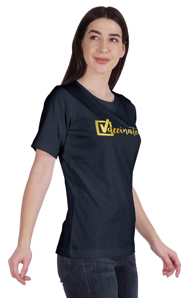 Inkmeso Футболка с круглым вырезом Vaccined Pro Vaccine, хлопковая футболка для женщин