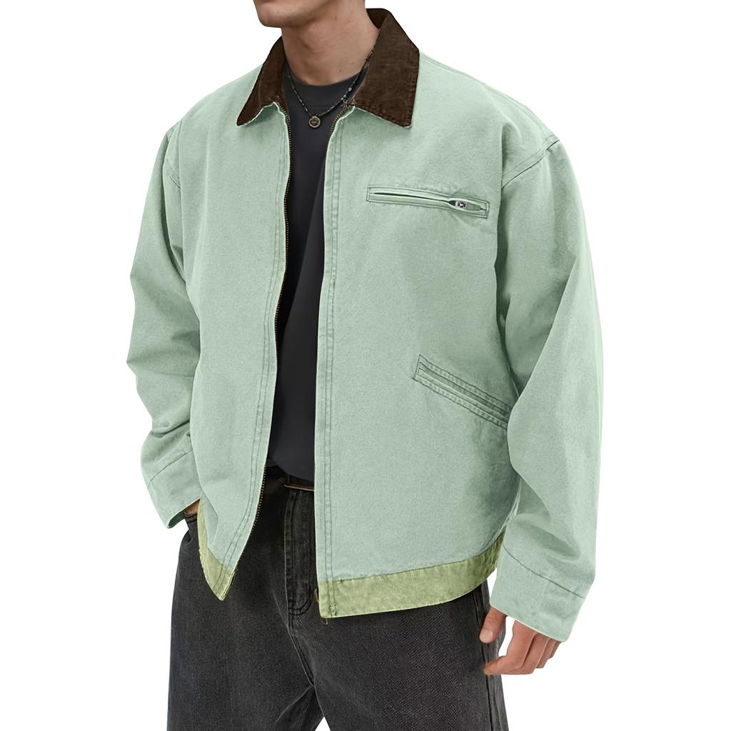 Men's Solid Color Camouflage Outdoor Sports Jacket Men's Pocket Button Casual Jacket