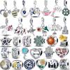 925 Sterling Silver Sparkling Bee Moon Four Leaf Clover Heart Charm Beads Clips Fit Original  Bracelet DIY Women Jewelry
