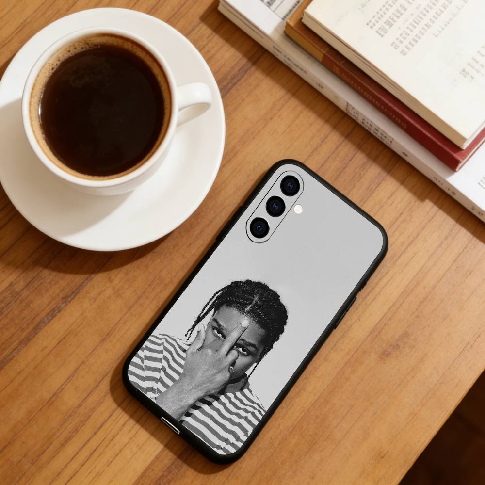 Чехол для телефона A-ASAP Rocky Rapper для Samsung Galaxy A73, A72, A71, A70, A53, A52, A51, Другие Мягкий Черный Чехол