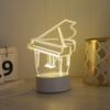 3D ночник в виде пианино, украшение атмосферы спальни и кабинета, USB свет теплого цвета, подарок на День благодарения, праздник для друзей.