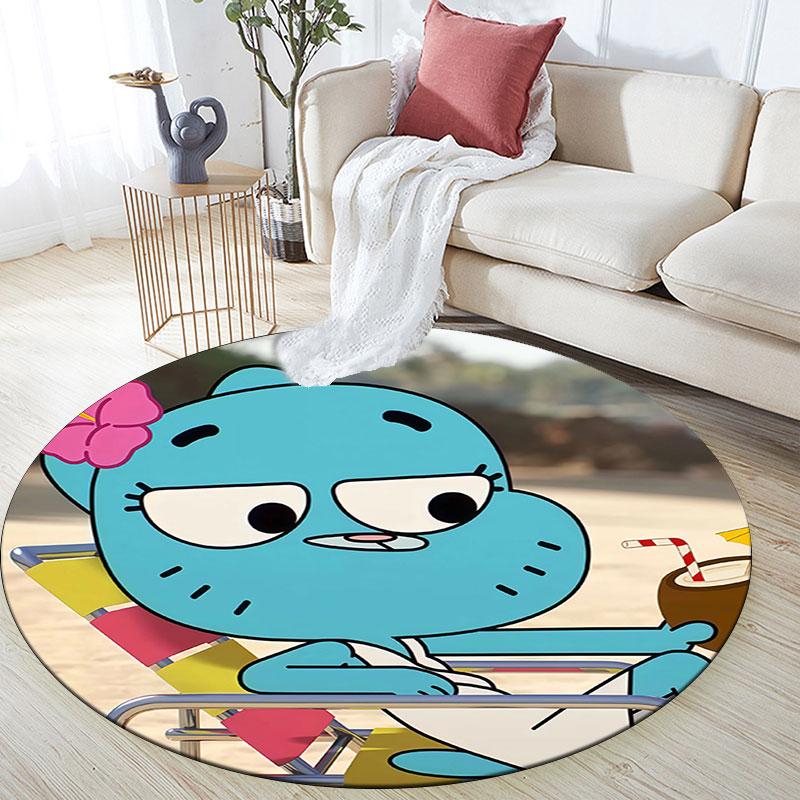 Nicole Watterson pattern round rug,Carpet Rug for Living Room Bedroom Playroom ,Non-slip Floor Mat,Holiday Gifts and Birthday Gifts.