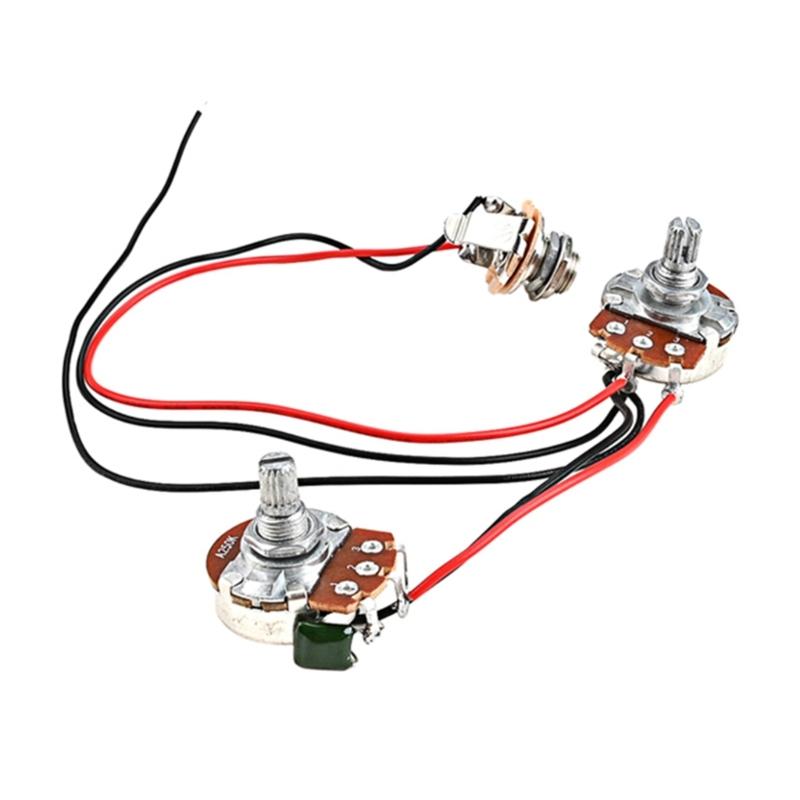 250K 1V1T Jack Комплект wiring harness для бас-гитары Предварительно собранный набор Wiring harness для гитары Запчасти для бас-гитары