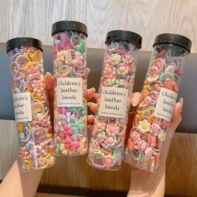 20 шт. в коробке, мини-повязки для волос для маленьких девочек, держатель для хвоста, веревка, модные аксессуары для волос, яркие цвета, резинки для волос