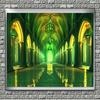 Green Castle Polyester Photography Backdrop, Wonderland Vintage Wizard Background, Retro Movie Party Decorations