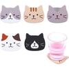 Cute Cat Pattern Coasters Non-slip and Heat-resistant Reusable Beverage Coasters Suitable for Traveling and Easy To Carry