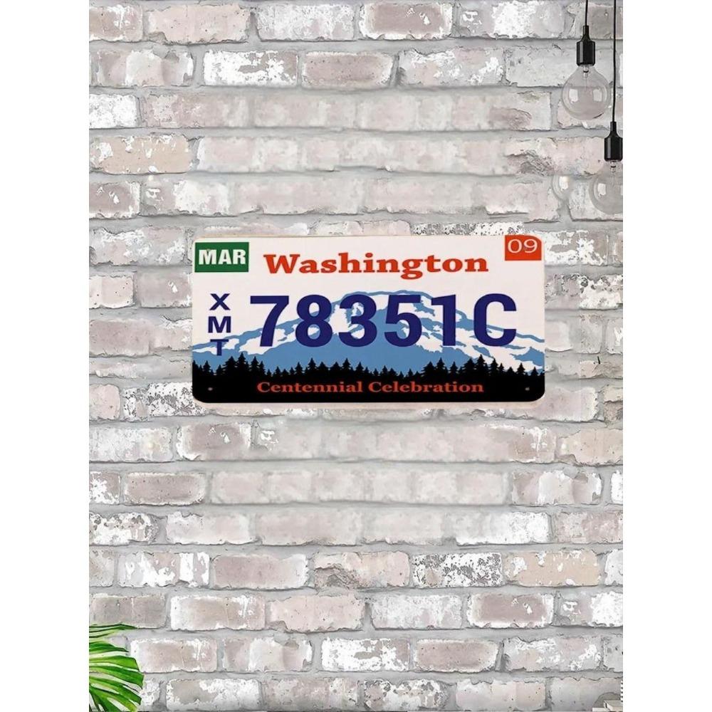 U.S. License Plate, U.S. Car License Plate, Metal, 15x30 Cm.
