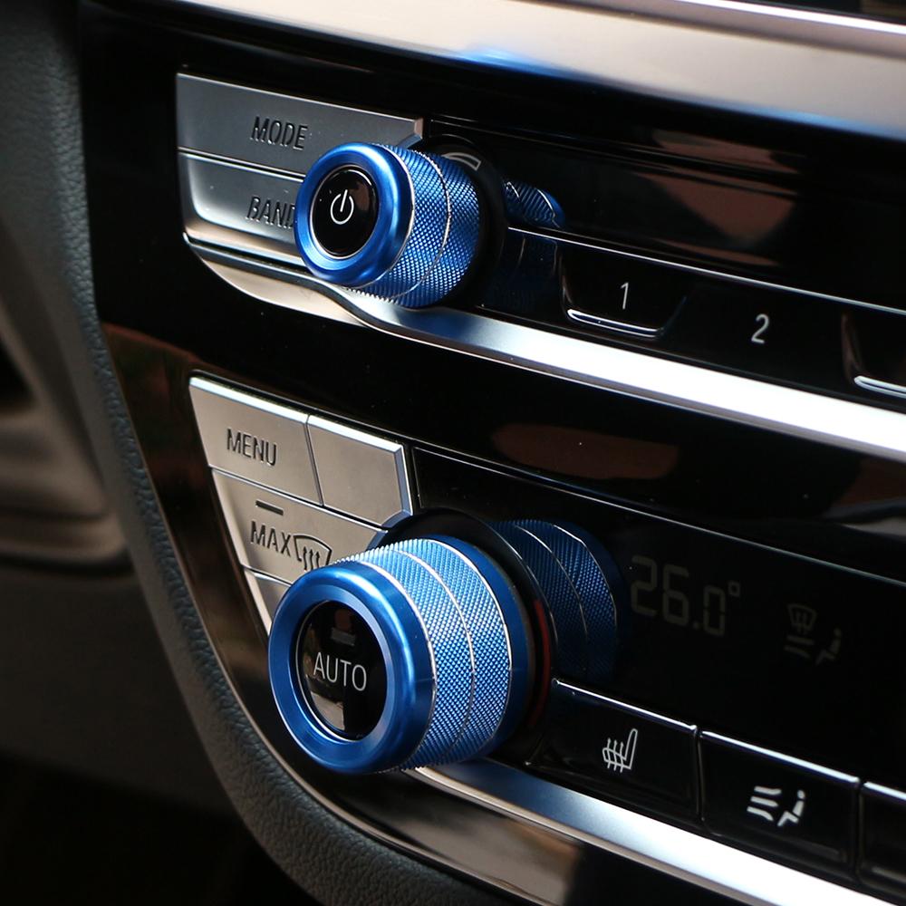3 шт., ручки кондиционера громкости автомобиля, кнопка управления аудио, кольцо, накладка для BMW X3 G01 X4 G02 5 серии G30 6gt GT6