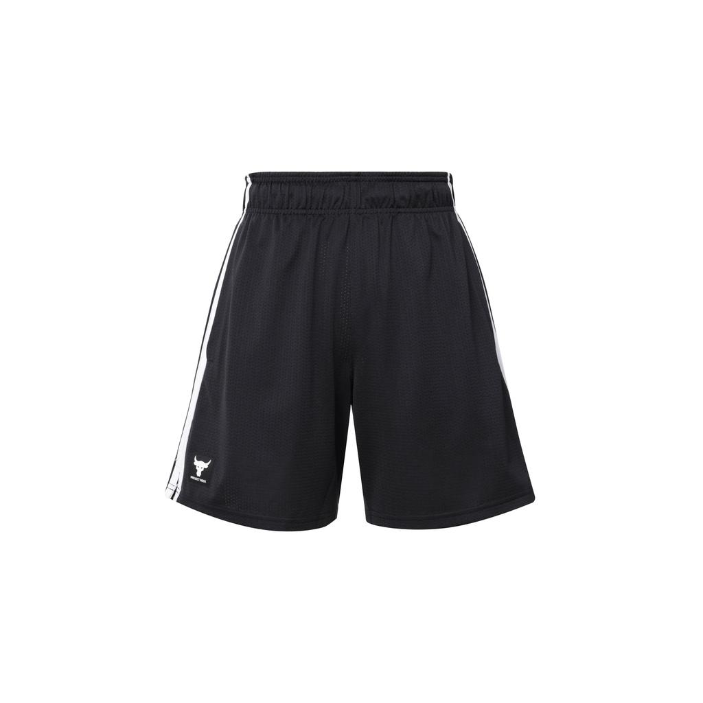 Under Armour UA Project Rock Payoff Letter Print Loose Fit Sports Shorts Men Shorts Black 1383192-001