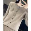 Кардиган с круглым вырезом Женский Весенне-осенняя мода Универсальный вязаный топ Удобная приятная к коже куртка