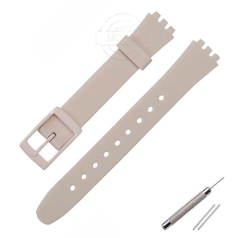 Мягкий силиконовый ремешок для часов, подходящий для Swatch 12 мм, ремешок для девочек и женщин, цветной, водонепроницаемый, наручный браслет, аксессуары для часов