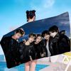 Kpop CORTIS Микрофибра С принтом Пляжное полотенце Альпинизм Йога Пляж Плавание Бег Впитывающее Мягкое полотенце