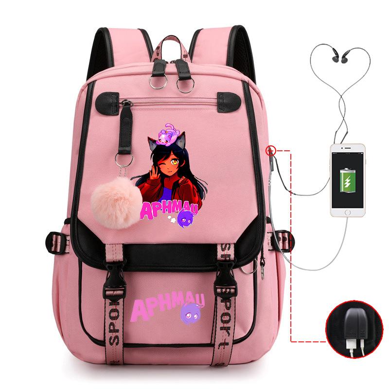 Harajuku Simple and Versatile Aphmau Junior High School Student School Bag Female Lightweight Large Capacity Middle School Student Backpack