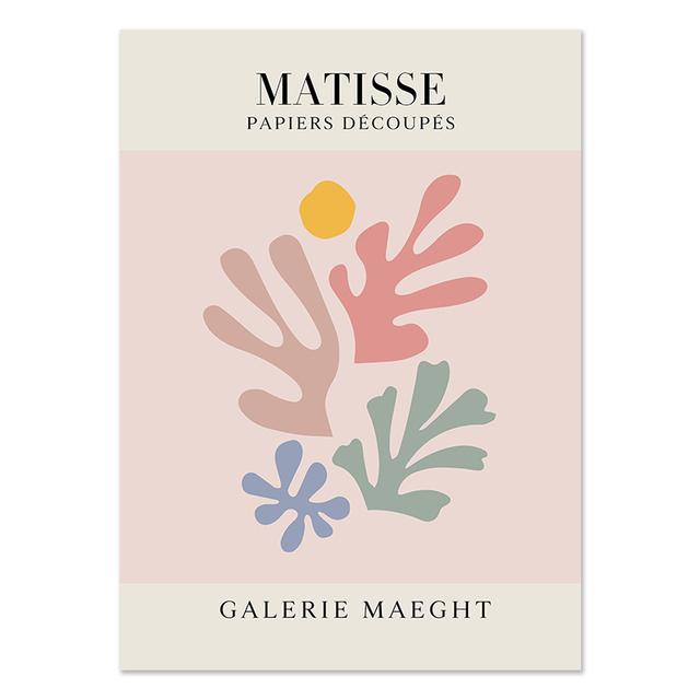 Henri Matisse Coral Colorful Leaf Posters And Prints Abstract Canvas Painting Nordic Wall Art Pictures For Living Room Decor