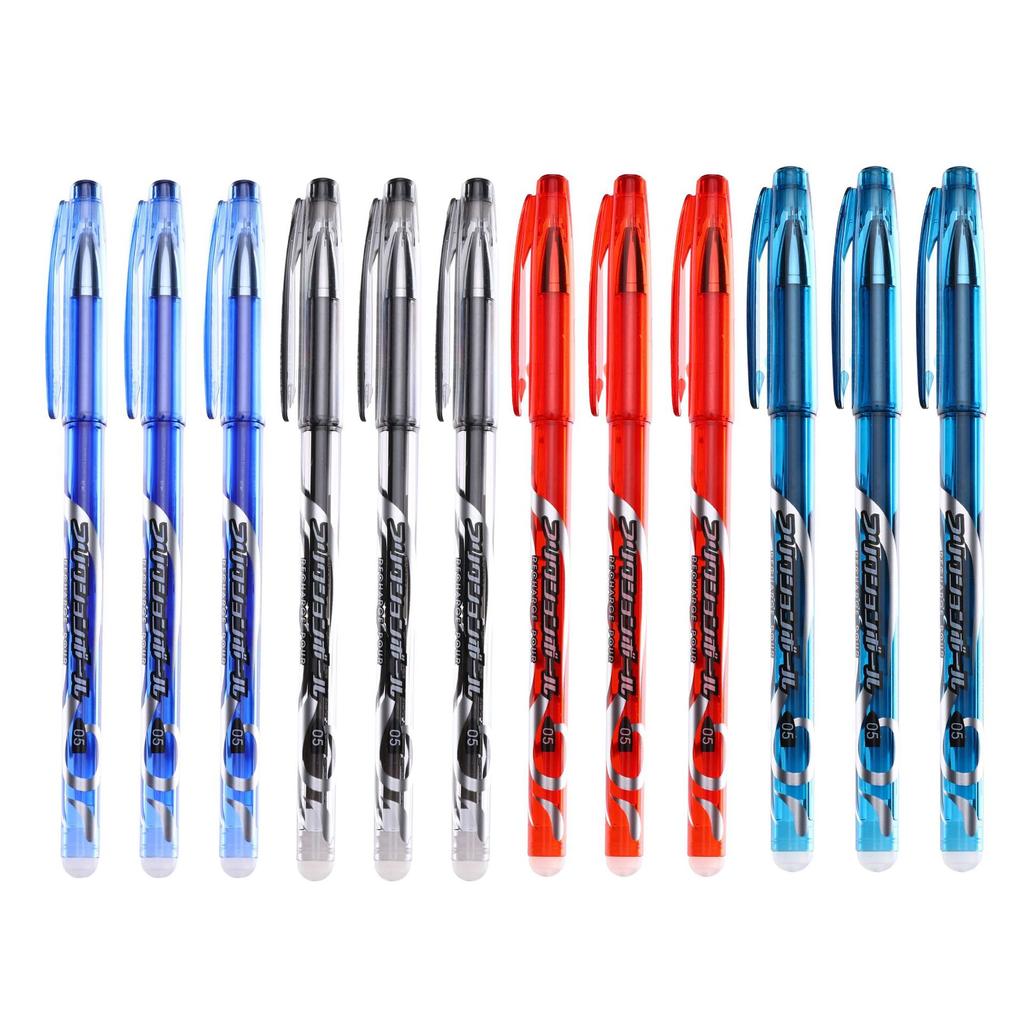 27pcs/lot Erasable Pen Refill Rod Washable Handle Ballpoint Pen 0.5mm Blue Black Ink For School Pens Writes Erases Stationery