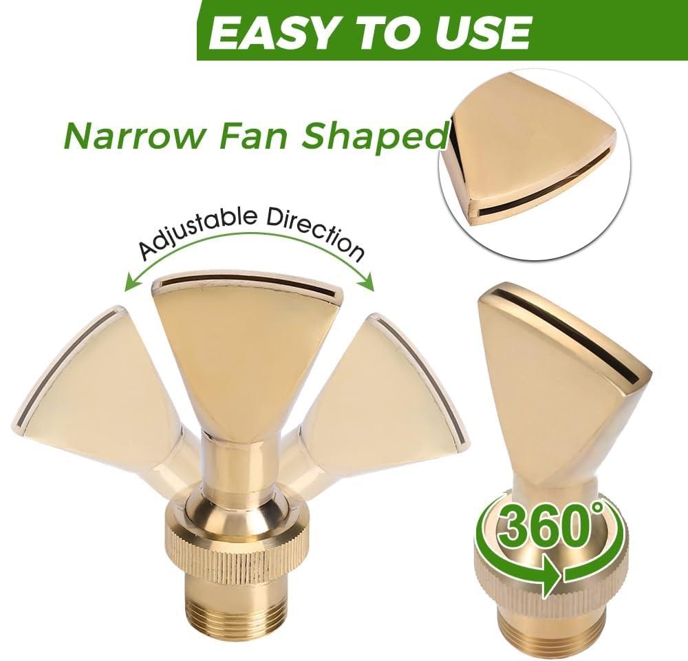 1/2PCS Brass Fountain Nozzles DN15 DN20 DN25 1/2" 3/4" 1" Fan-shaped Water Flow Flat Duck-Bill Head Sprinkler Spray Heads Garden