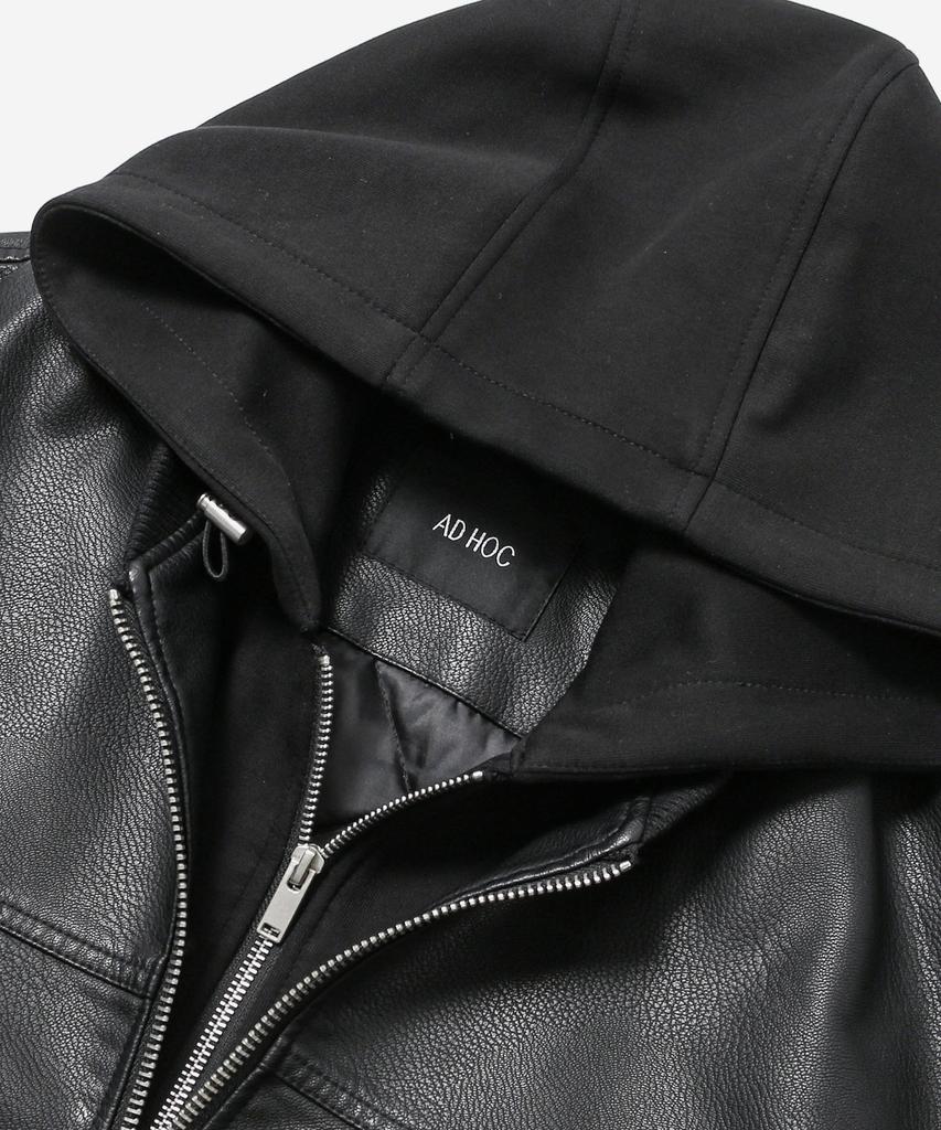 ADHOC Men'S Detachable Faux Leather Padded Jumper (Black) (Hcalea1)