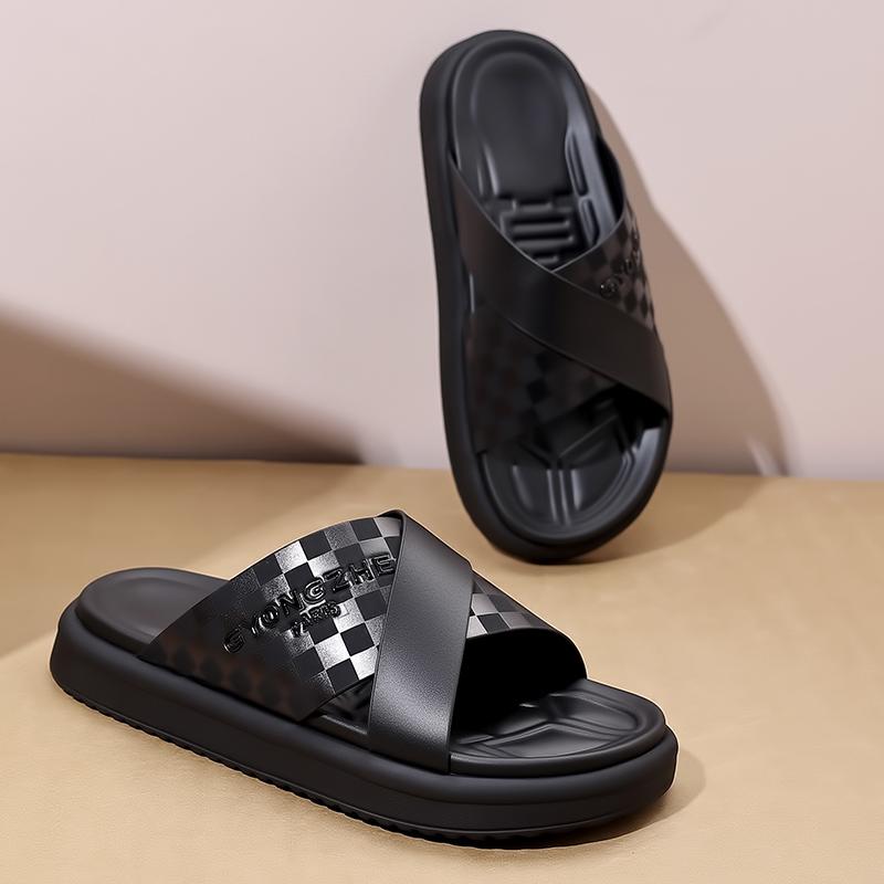 Fashion Street Style Men Slippers Outdoor Sandals Comfy Beach Flatws Soft Slides Summer Casual Shoes Quick Dry Male Half Drag Flip Flops