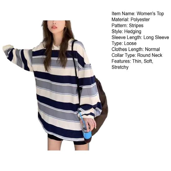 Тонкий пуловер в полоску, мягкий эластичный и стильный женский топ свободного кроя для максимального комфорта