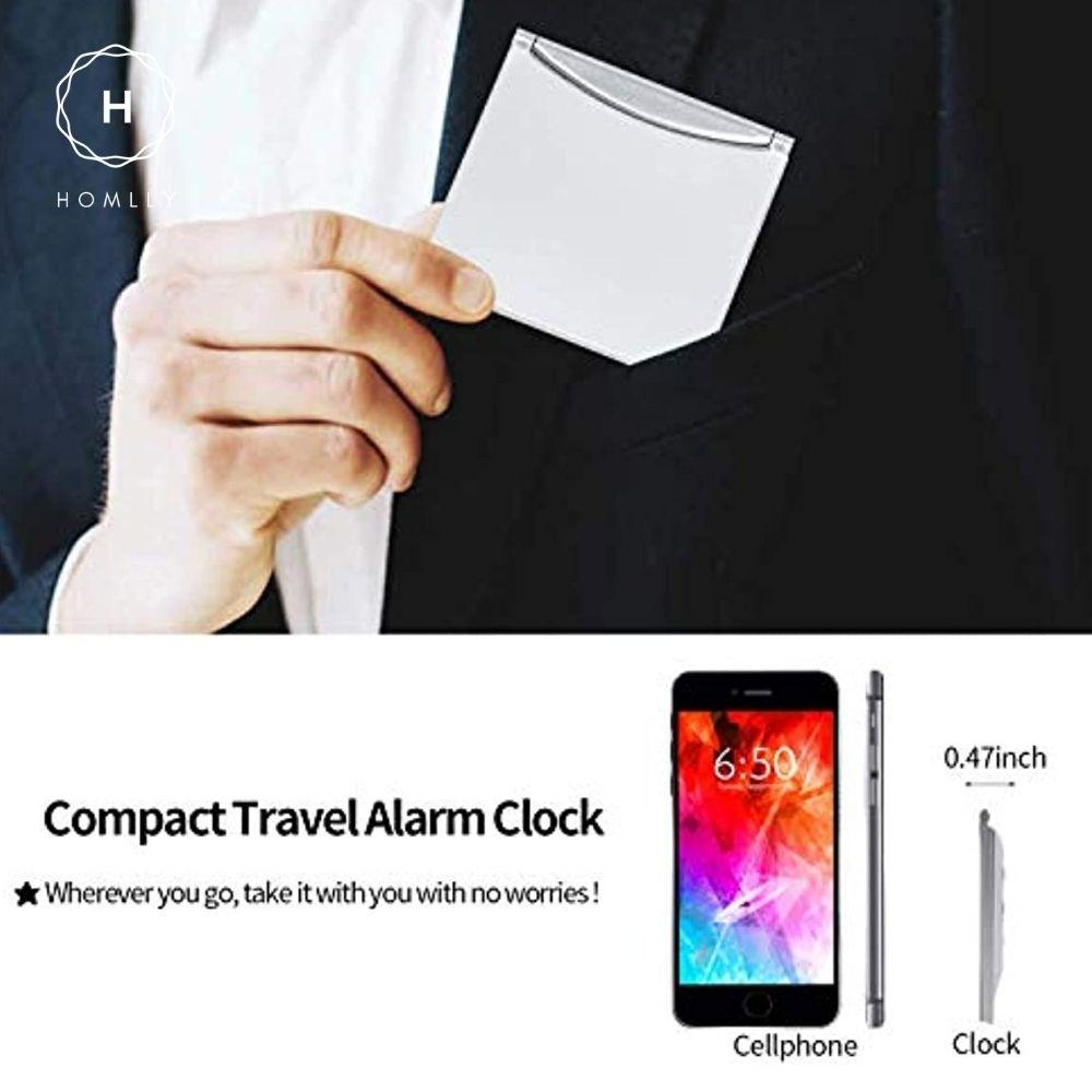 Homlly Slim Digital Travel Alarm LCD Clock with Calendar Timer Temperature Snooze Mode