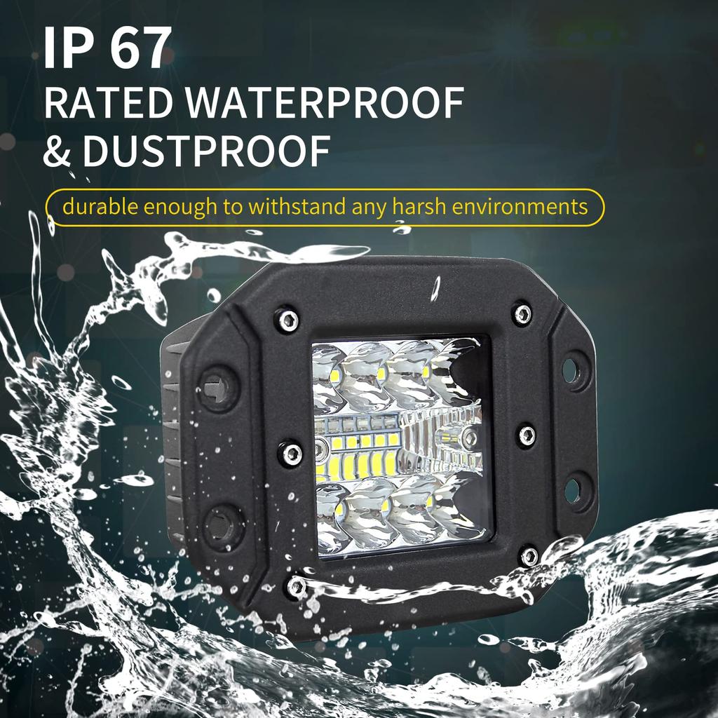 2 шт. 5" 42 Вт светодиодный рабочий светильник 12 В 24 В светодиодный светильник с узким углом обзора светодиодный рабочий светильник встраиваемый IP67 водонепроницаемый светодиодный прожектор 6000 К белый морской (Круглый)