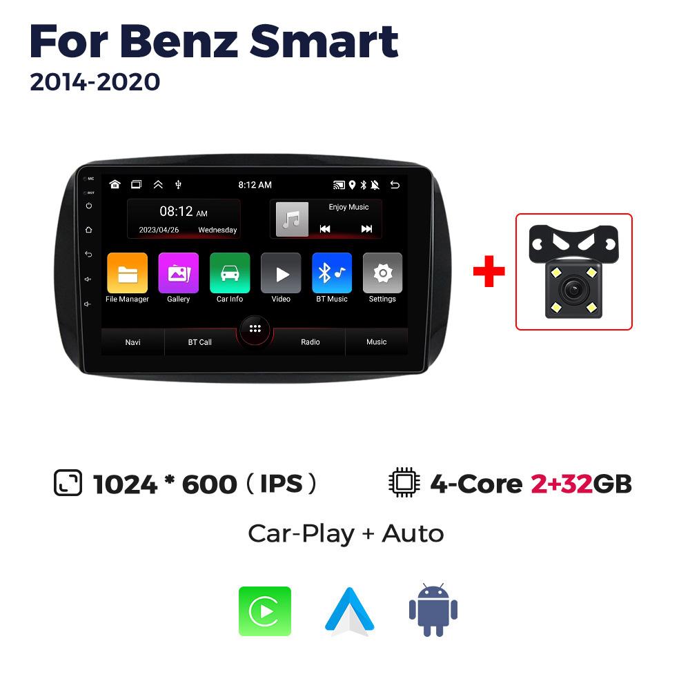 НОВЫЙ Android для Mercedes Benz Smart 453 Fortwo 2014 2015 2016-2020 Автомобильный радиоприемник Мультимедийный плеер Навигация GPS RDS Стерео Carplay