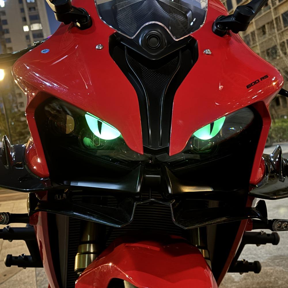 Мотоциклетные светящиеся наклейки "Кошачьи глаза" 2 шт. Зеленые Ночные Светящиеся Наклейки на Велосипед 7 см