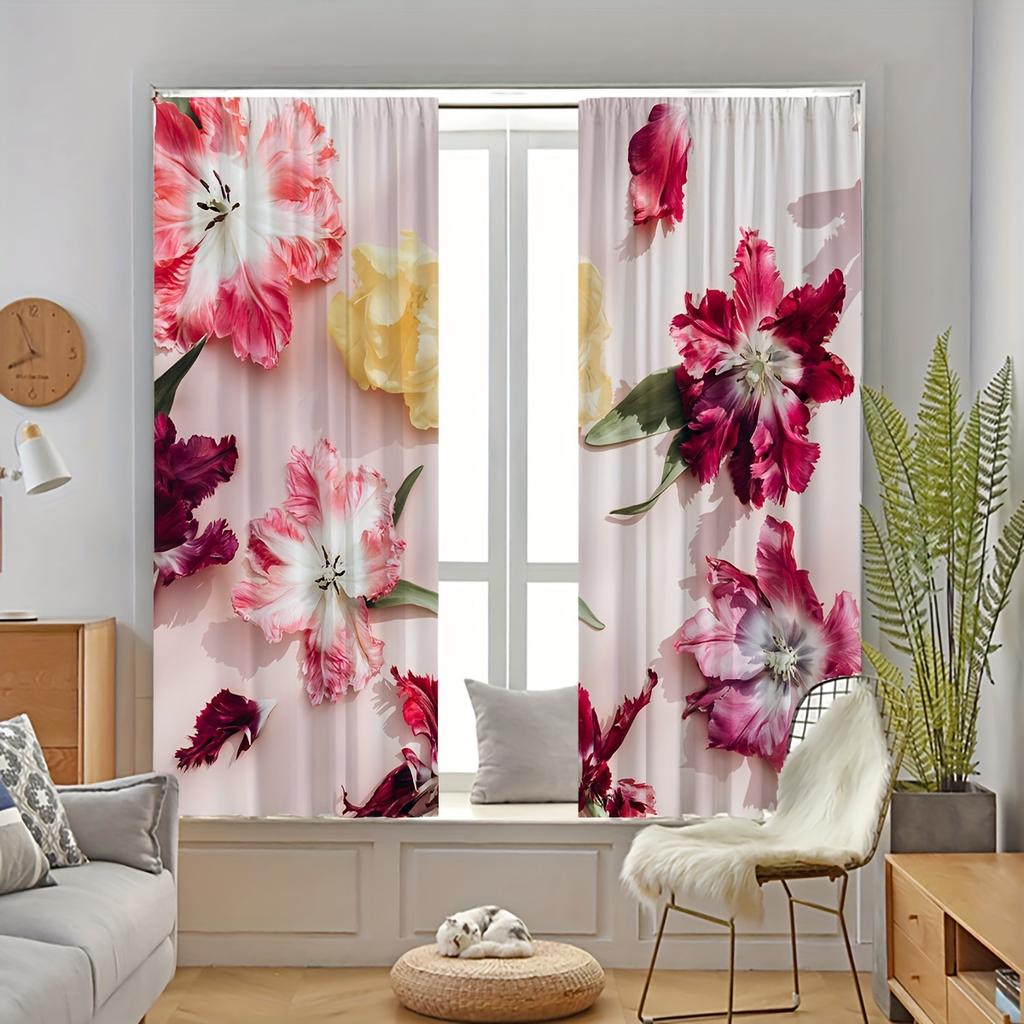 2 шт. красочные цветочные узоры занавески декоративные оконные драпировки оконные украшения для спальни гостиной украшения дома cortinas