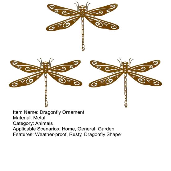 1/2/3 шт. Ржавое украшение в виде стрекозы, всепогодная 3D металлическая статуэтка стрекозы, искусство, для дома, улицы, сада, патио, заднего двора, забора, стены