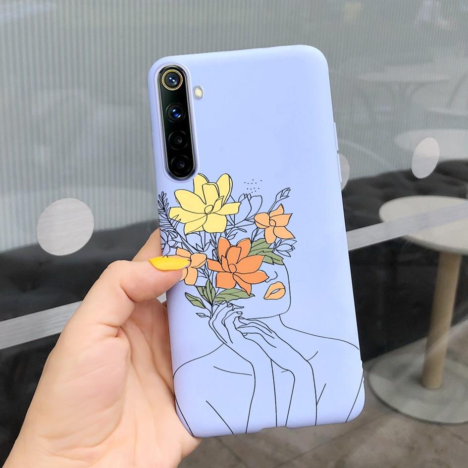 Для Realme 6 6 Pro Чехол Милые Узоры Молочной Коровы и Цветов Мягкая Задняя Крышка Для OPPO Realme 6 6S 6Pro RMX2061 Coque Funda Realme6 Capa