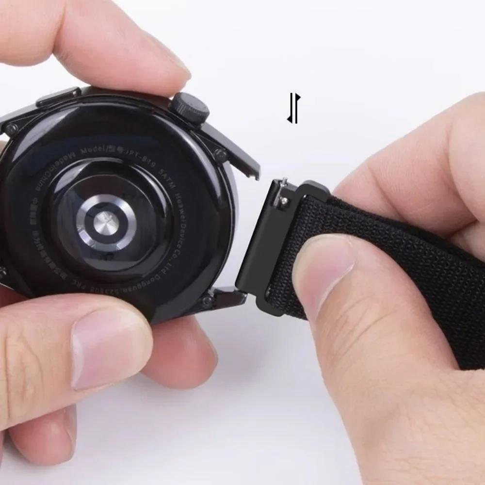 Нейлоновый петлевой ремешок 22/20 мм для Huawei Watch 5-4-3/GT4-5-5Pro 46 мм Удобный прочный браслет для Amazfit Active 2 Bip 6 Correa