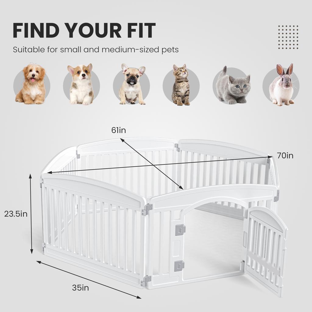 6 PanelDog Playpen Safe & Secure Indoor/Outdoor Pet Fence | Folding & Portable | Ideal for Small To Medium Dogs | Easy To Clean