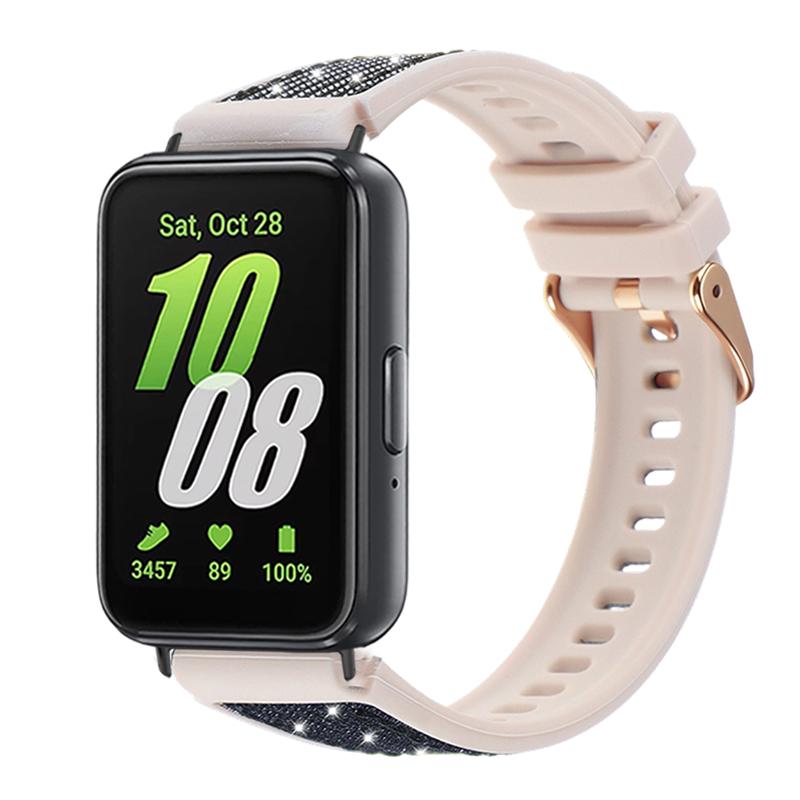 Силиконовый сменный ремешок с блестками и пайетками для Samsung Galaxy Watch Fit3 Искрящийся браслет Только для Samsung Galaxy Watch FIT3