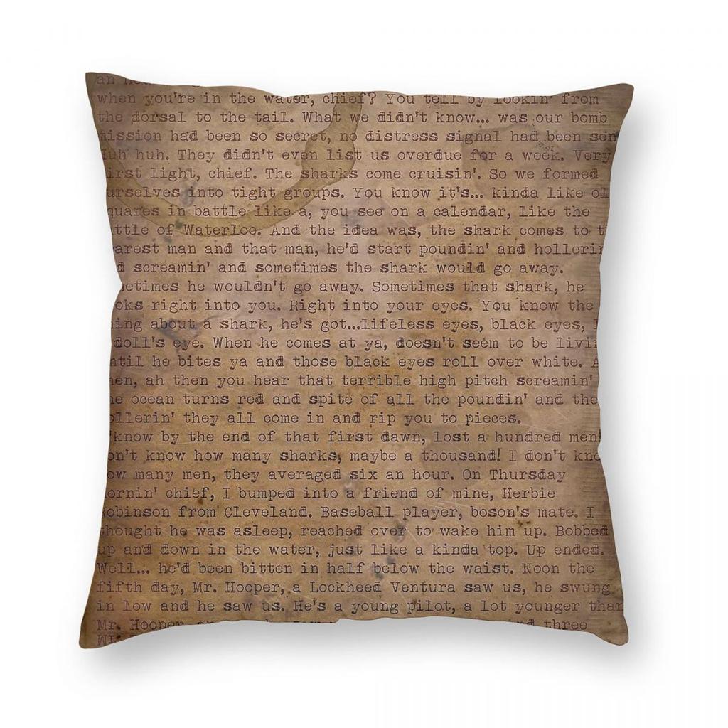 Jaws Quints Speech Square Pillowcase Polyester Linen Velvet Printed Zip Decorative Throw Pillow Case Sofa Cushion Case