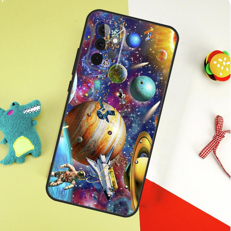 Чехол для телефона Samsung Galaxy A53 A33 A13 A54 A34 A14 A55 A35 A15 A05 A06 A16 A22 A32 A52 с изображением Луны, Звезд, Космоса