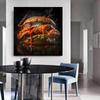 Современное искусство Куриный бургер Картина на холсте Искусство еды Фаст-фуд Гамбургер Плакат и принты для гостиной Ресторан Декор стены