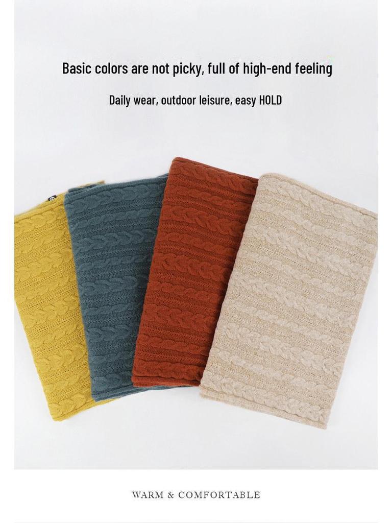 Women's Red Knitted Shawl: Customized High-End Winter Scarf for a Warm, Stylish Look