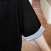 MODIQUE Summer Plus Size New Women Basic Loose Color Matching Patchwork Pleated Long Dresses Female Casual Short Roll-up Sleeve O-Neck Dresses