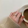 Корейский Холодный Ветер Инс Нишевый Весенний Простой и Универсальный Двухслойный Волнообразный Открытый Перстень