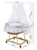 Wicker Moses Basket With Canopy - Little Princess Pink