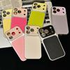 Чехол для iPhone 17 с текстурой личи и большим окном, полное покрытие, однотонный, приятный на ощупь, противоударный защитный чехол Apple 16