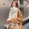 Women's Thick Wool Scarf - Autumn/Winter Style, Imitation Cashmere, Korean Design, Solid Color Shawl