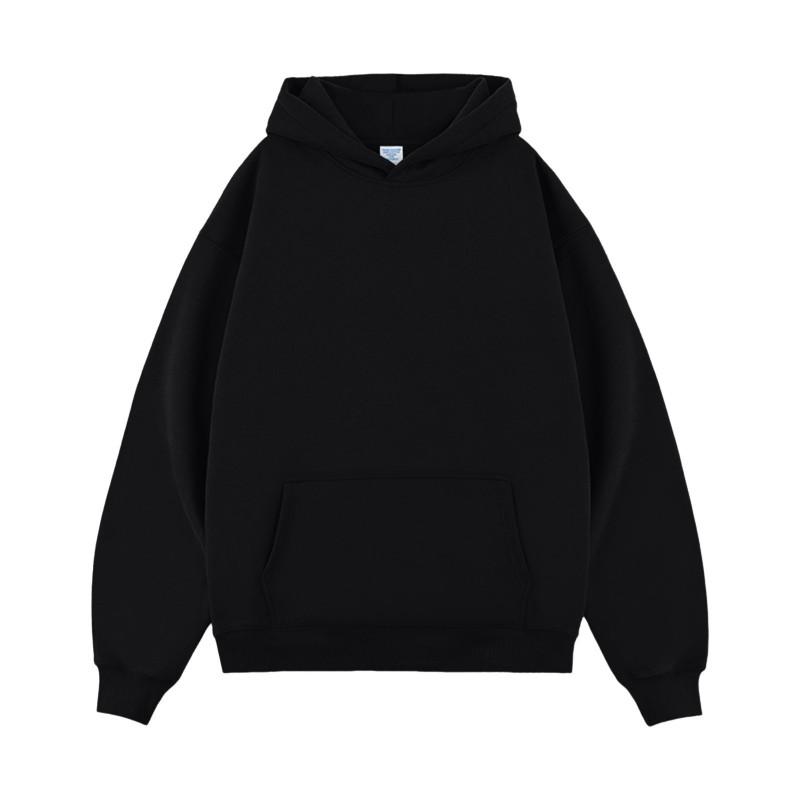 Mens Oversized Drop Shoulder Hoodie Heavyweight 220g Cotton Blend Streetwear Sweatshirt Loose Fit