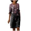 Women's Summer Vintage Floral Print V-Neck Half Sleeve Dress Dresses