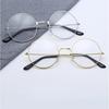 New Fashion Circular Retro Plain Eyeglasses Women Men Vintage Retro Metal Frame Metal Round Frame Glasses Transparent Lens