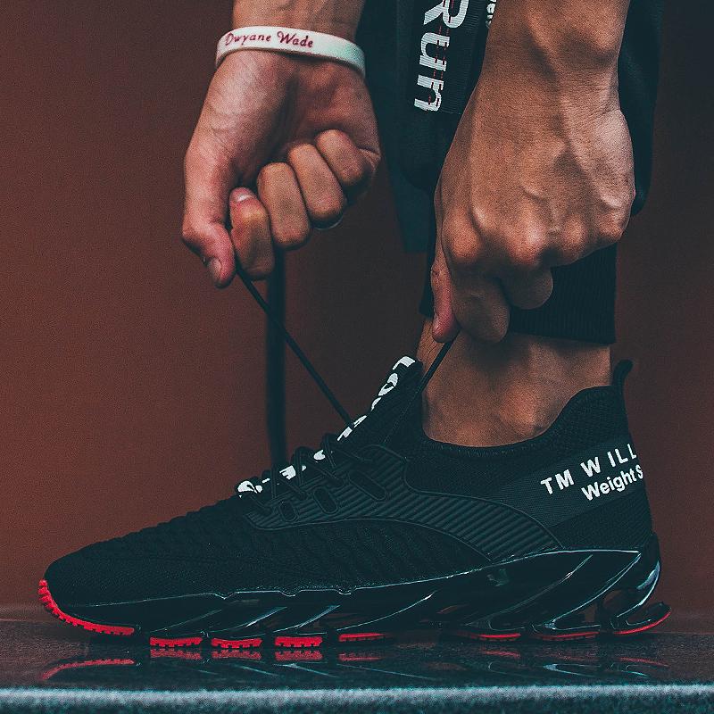 Fashion Men's Sports Shoes Mesh Breathable Shoes Blade Bottom Wear-resistant Large Size Men's Shoes