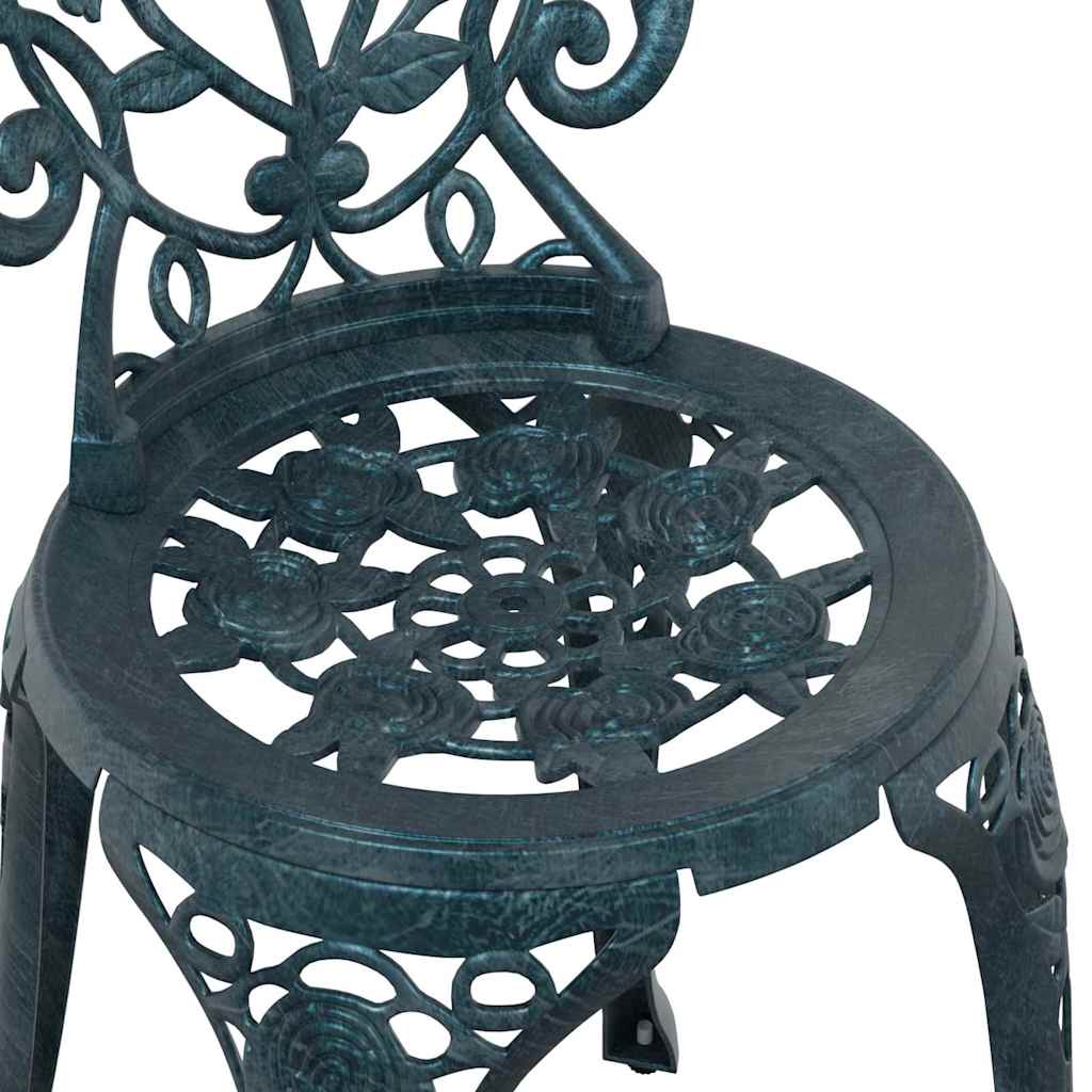Garden Bistro Set 3 pcs Green Aluminum